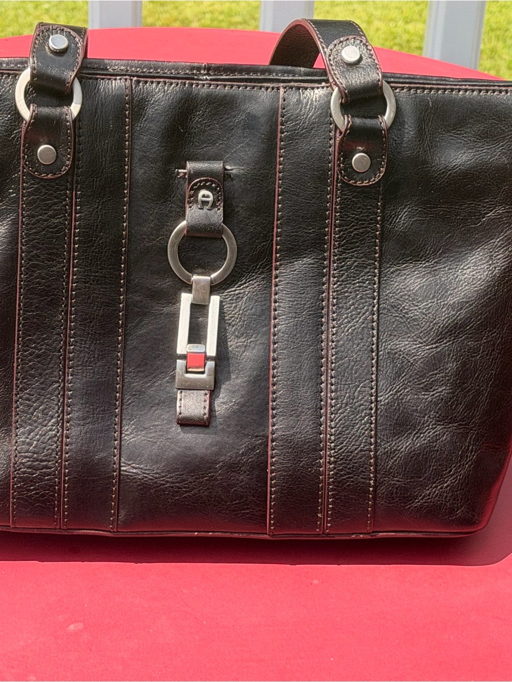Etienne Aigner Black Leather Shoulder Bag